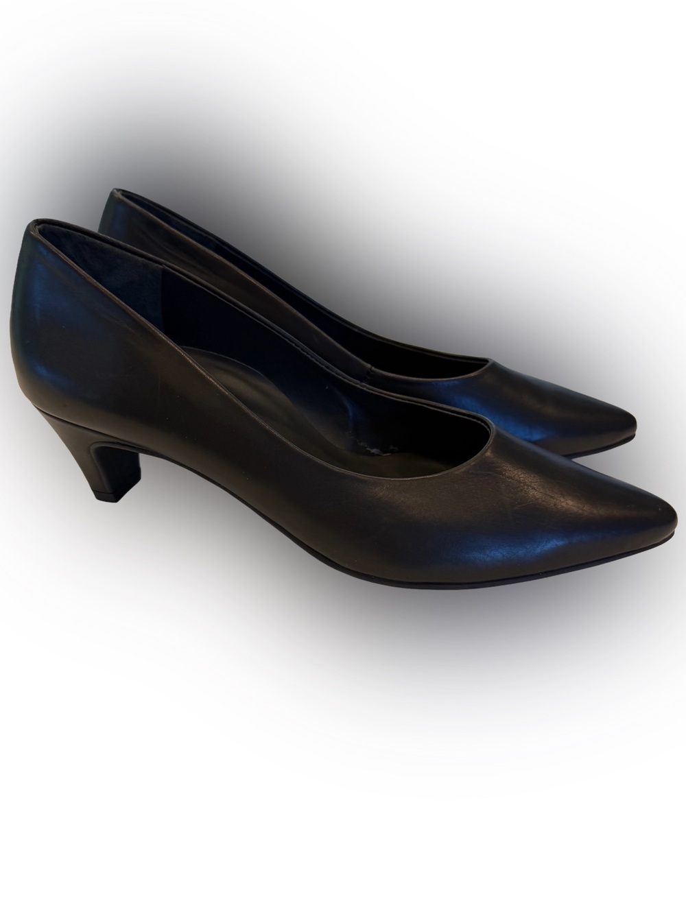 Paul Green Camilla Pump Black Leather Kitten Heels Sz US 6 (PG 3.5) NEW